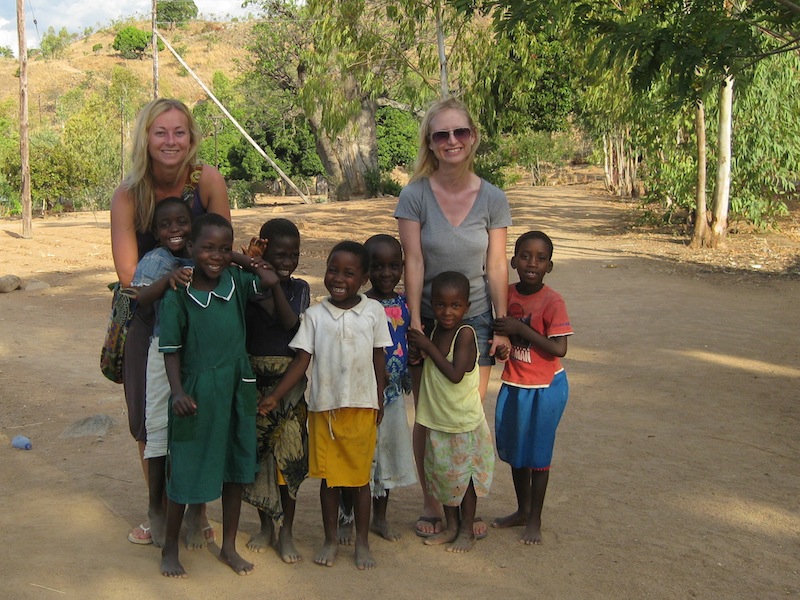 Malawi Children with Tourist