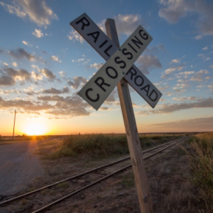 Railroad Crossing Sign, Weatherford, Oklahoma